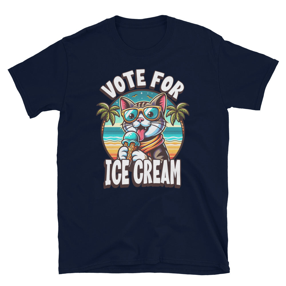 Vote For Ice Cream Cat TShirt - Navy Color - https://ascensionemporium.net